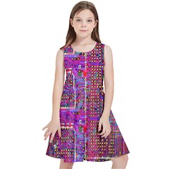 Technology Circuit Board Layout Pattern Kids  Skater Dress by Ket1n9