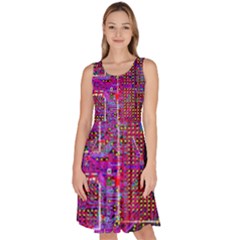 Technology Circuit Board Layout Pattern Knee Length Skater Dress With Pockets by Ket1n9