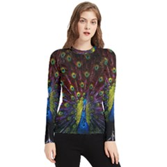 Beautiful Peacock Feather Women s Long Sleeve Rash Guard by Ket1n9