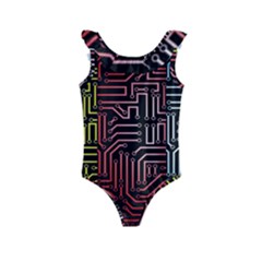 Circuit Board Seamless Patterns Set Kids  Frill Swimsuit by Ket1n9