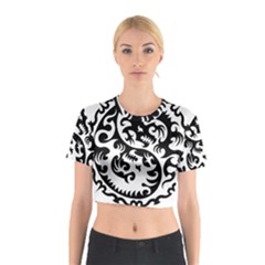 Ying Yang Tattoo Cotton Crop Top by Ket1n9