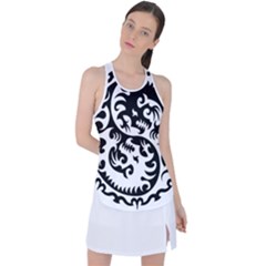 Ying Yang Tattoo Racer Back Mesh Tank Top by Ket1n9