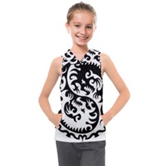 Ying Yang Tattoo Kids  Sleeveless Hoodie by Ket1n9