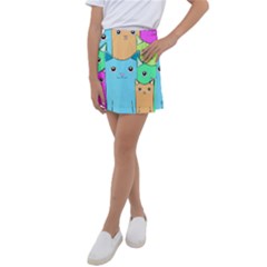 Cat Animals Cartoon Pattern Kids  Tennis Skirt by Cendanart