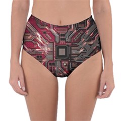 Chip Retro Technology Reversible High-waist Bikini Bottoms by Cendanart