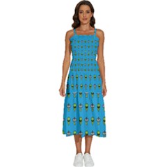 Alien Pattern Sleeveless Shoulder Straps Boho Dress by Ket1n9