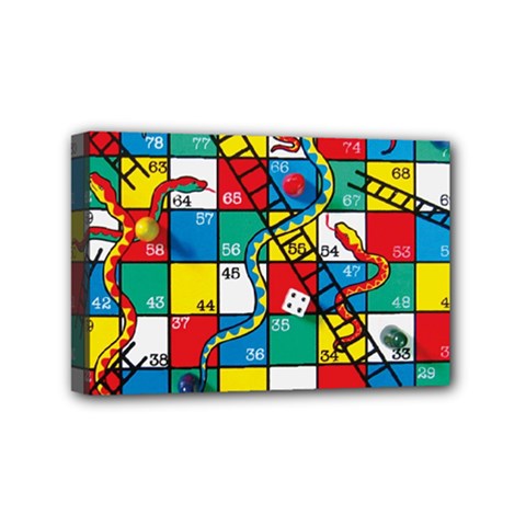 Snakes And Ladders Mini Canvas 6  X 4  (stretched) by Ket1n9