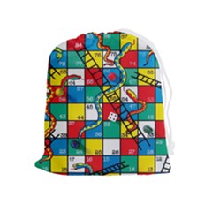 Snakes And Ladders Drawstring Pouch (xl) by Ket1n9