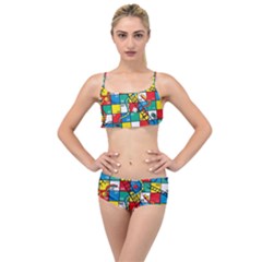 Snakes And Ladders Layered Top Bikini Set by Ket1n9