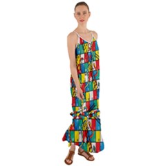 Snakes And Ladders Cami Maxi Ruffle Chiffon Dress by Ket1n9