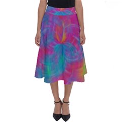 Abstract Fantastic Ractal Gradient Perfect Length Midi Skirt by Ket1n9