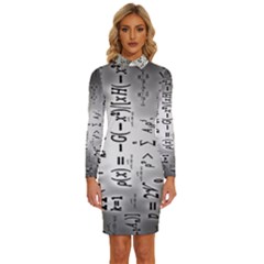 Science Formulas Long Sleeve Shirt Collar Bodycon Dress by Ket1n9