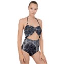 Space Universe Earth Rocket Scallop Top Cut Out Swimsuit View1