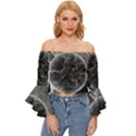 Space Universe Earth Rocket Off Shoulder Flutter Bell Sleeve Top View1