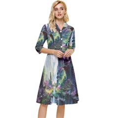 Fantastic World Fantasy Painting Classy Knee Length Dress by Ket1n9