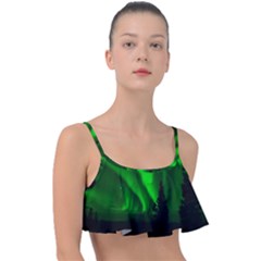 Aurora Borealis Northern Lights Frill Bikini Top by Ket1n9