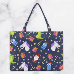 Colorful Funny Christmas Pattern Medium Tote Bag by Ket1n9