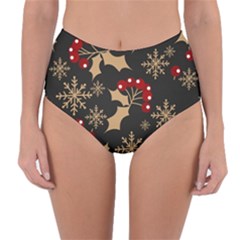 Dinosaur Colorful Funny Christmas Pattern Reversible High-waist Bikini Bottoms by Ket1n9