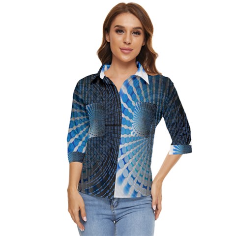 Data Computer Internet Online Women s Quarter Sleeve Pocket Shirt by Ket1n9