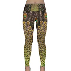 Peacock Feathers Wheel Plumage Lightweight Velour Classic Yoga Leggings by Ket1n9