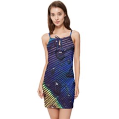 Peacock Feather Retina Mac Summer Tie Front Dress by Ket1n9