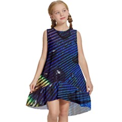 Peacock Feather Retina Mac Kids  Frill Swing Dress by Ket1n9