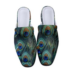 Feathers Art Peacock Sheets Patterns Women s Classic Backless Heels by Ket1n9