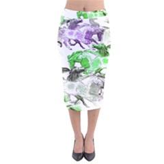 Horse Horses Animal World Green Velvet Midi Pencil Skirt by Ket1n9