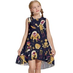 Alien Surface Pattern Kids  Frill Swing Dress by Ket1n9