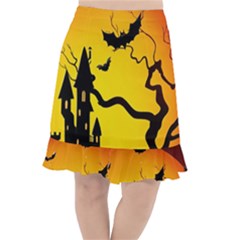 Halloween Night Terrors Fishtail Chiffon Skirt by Ket1n9