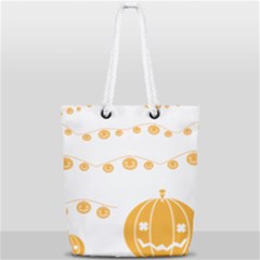 Pumpkin Halloween Deco Garland Full Print Rope Handle Tote (small) by Ket1n9