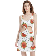 Seamless Background Pattern-with-watermelon Slices Velour Cutout Dress by Ket1n9