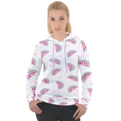 Fresh Watermelon Slices Texture Women s Overhead Hoodie by Ket1n9