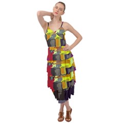 Abstract Vibrant Colour Layered Bottom Dress by Ket1n9