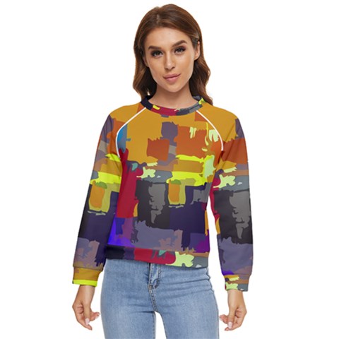 Abstract Vibrant Colour Women s Long Sleeve Raglan T-shirt by Ket1n9