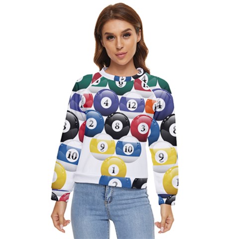 Racked Billiard Pool Balls Women s Long Sleeve Raglan T-shirt by Ket1n9