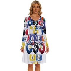 Abstract Vibrant Colour Botany Long Sleeve Dress With Pocket by Ket1n9