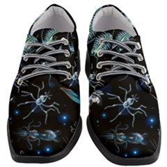 Colorful Abstract Pattern Consisting Glowing Lights Luminescent Images Marine Plankton Dark Backgrou Women Heeled Oxford Shoes by Ket1n9