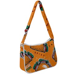 Seamless Pattern With Taco Zip Up Shoulder Bag by Ket1n9