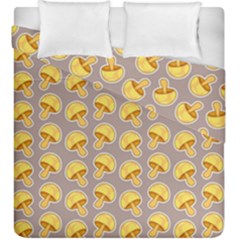 Yellow Mushroom Pattern Duvet Cover Double Side (king Size) by Ket1n9