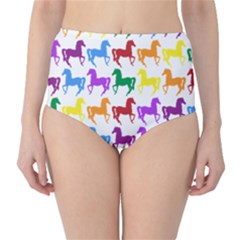 Colorful Horse Background Wallpaper Classic High-waist Bikini Bottoms by Hannah976