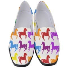 Colorful Horse Background Wallpaper Women s Classic Loafer Heels by Hannah976