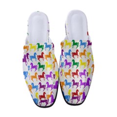 Colorful Horse Background Wallpaper Women s Classic Backless Heels by Hannah976