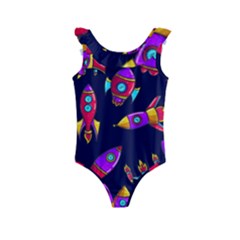 Space Patterns Kids  Frill Swimsuit by Hannah976