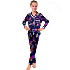 Space Patterns Kids  Satin Long Sleeve Pajamas Set by Hannah976