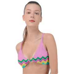 Easter Chevron Pattern Stripes Knot Up Bikini Top by Hannah976