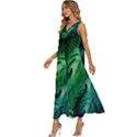 Tropical Green Leaves Background V-Neck Sleeveless Loose Fit Overalls View2