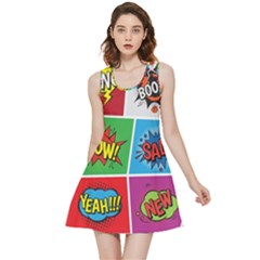 Pop Art Comic Vector Speech Cartoon Bubbles Popart Style With Humor Text Boom Bang Bubbling Expressi Inside Out Reversible Sleeveless Dress by Hannah976