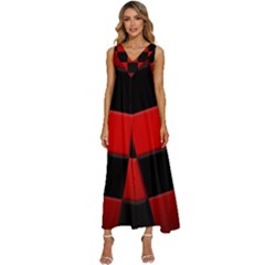 Black And Red Backgrounds- V-neck Sleeveless Loose Fit Overalls by Hannah976