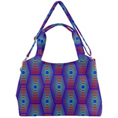 Red Blue Bee Hive Pattern Double Compartment Shoulder Bag by Hannah976